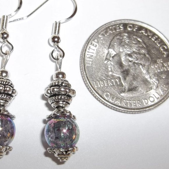 Funky Purple Beaded Earring Set Handmade NWT 4146 - Picture 7 of 7